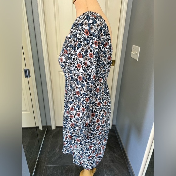 O’Neill Floral Square Neck Long Sleeve Dress‎ Beach Cottagecore - Picture 6 of 8